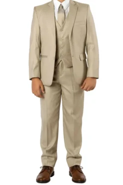 (8) Boy Suit 5 Piece Set Beige
