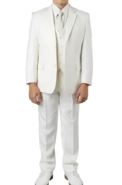 (8) Boy Suit 5 Piece Set Off White