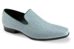 (10) Emerald Mini-Houndstooth Pattern Loafer