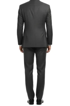 (50 Regular) Gray Regular Fit Wool Blend Windowpane 2 Piece Suit