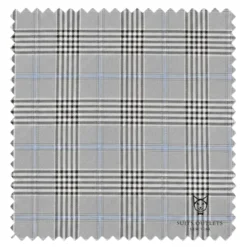 Alexander Collection - Gray Double Breasted 2 Piece Suit Regular Fit Tone on Tone Windowpane