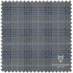 Alexander Collection - Regular Fit Charcoal Glen Plaid Double Breasted 2-Piece Suit