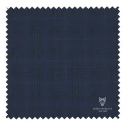 Alexander Collection - Regular Fit Navy Glen Plaid Double Breasted 2-Piece Suit