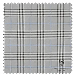 Alexander Collection - Gray Double Breasted 2 Piece Suit Regular Fit Tone on Tone Windowpane