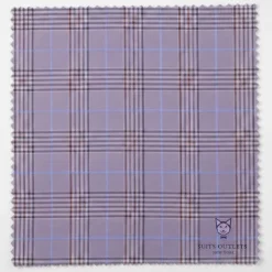 Alexander Collection - Regular Fit Light Purple Glen Plaid Double Breasted 2-Piece Suit