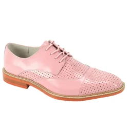Alford Collection - Pink Perforated Cap-Toe Dress Shoe