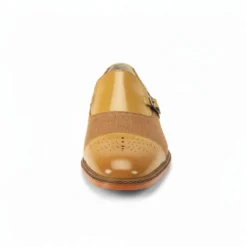 Avon Collection - Leather Cap-Toe Buckle Dress Shoes - Scotch/Tan