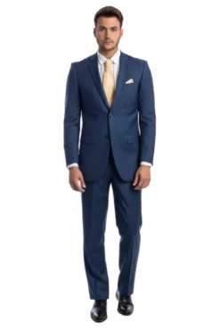 Bacchus Collection - Modern Fit Suit 2 Button 2 Piece in Indigo