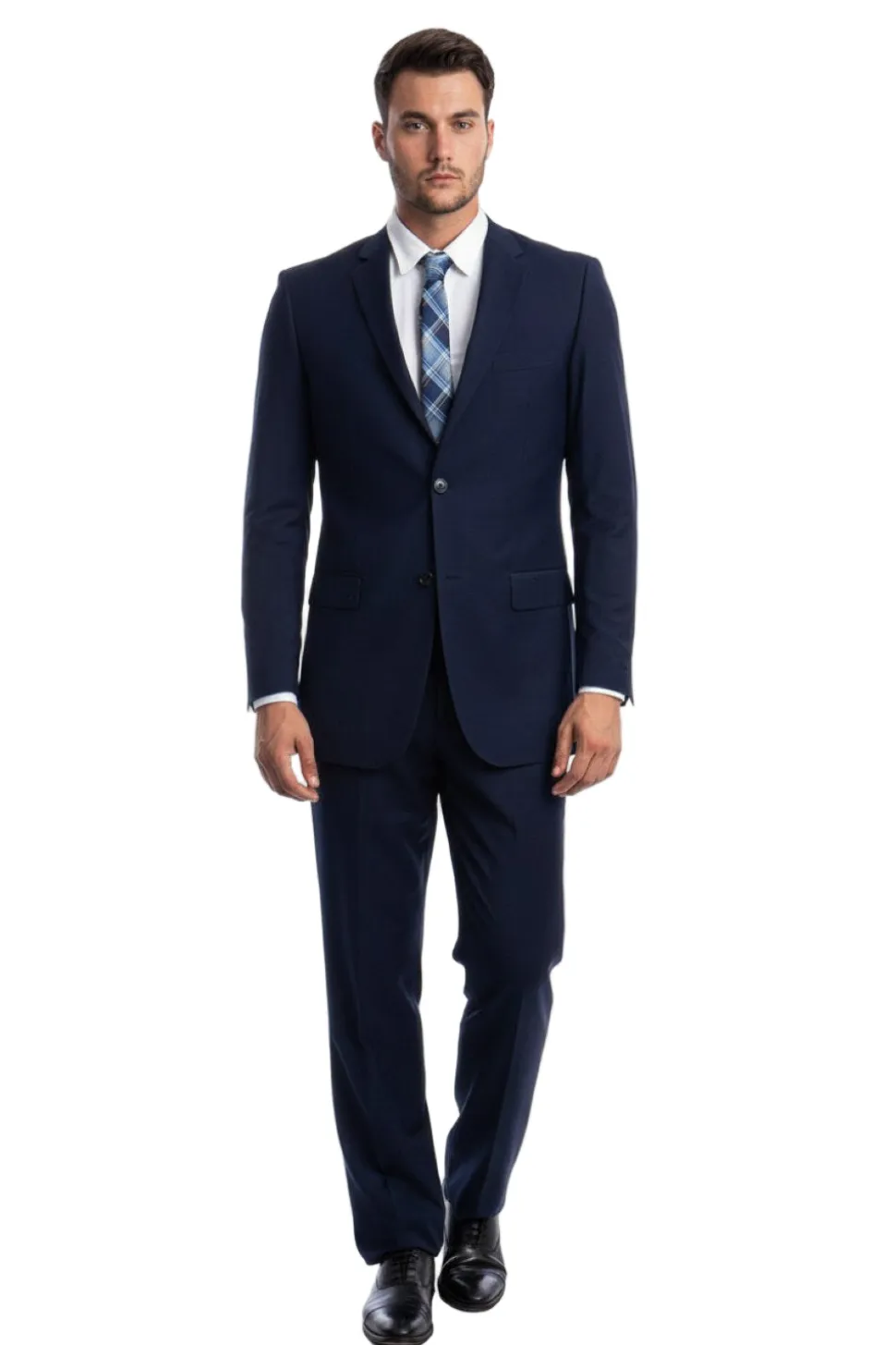 Bacchus Collection - Modern Fit Suit 2 Button 2 Piece in Navy