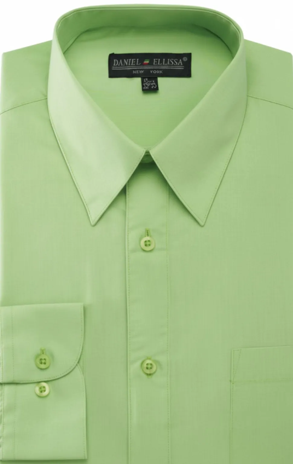 Basic Dress Shirt Convertible Cuff Regular Fit in Apple Green
