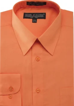 Basic Dress Shirt Convertible Cuff Regular Fit in Orange