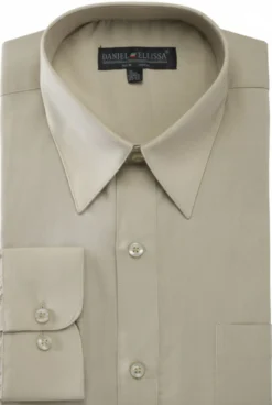 Basic Dress Shirt Convertible Cuff Regular Fit in Olive
