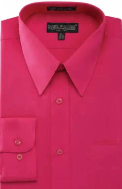 Basic Dress Shirt Convertible Cuff Regular Fit in Fuchsia