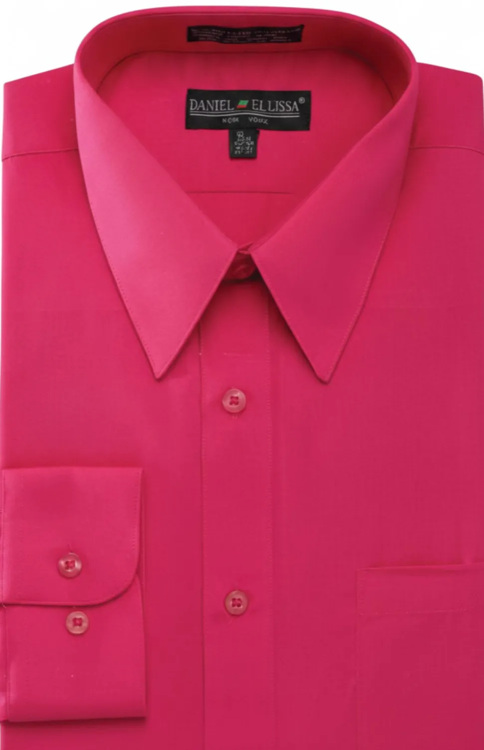 Basic Dress Shirt Convertible Cuff Regular Fit in Fuchsia