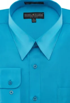 Basic Dress Shirt Convertible Cuff Regular Fit in Turquoise