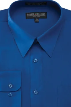 Basic Dress Shirt Convertible Cuff Regular Fit in Royal Blue