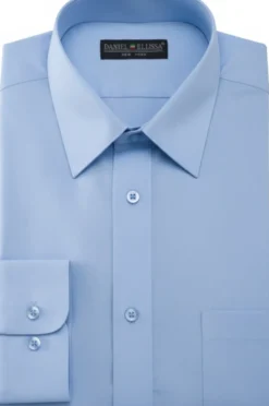 Basic Dress Shirt Convertible Cuff Regular Fit in Light Blue