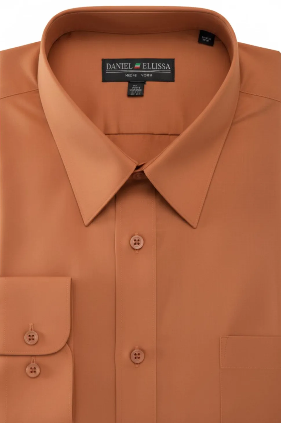 Basic Dress Shirt Convertible Cuff Regular Fit in Rust