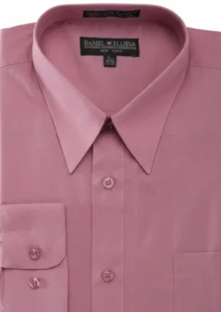 Basic Dress Shirt Convertible Cuff Regular Fit in Rose