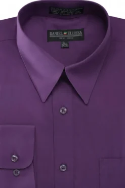 Basic Dress Shirt Convertible Cuff Regular Fit in Purple