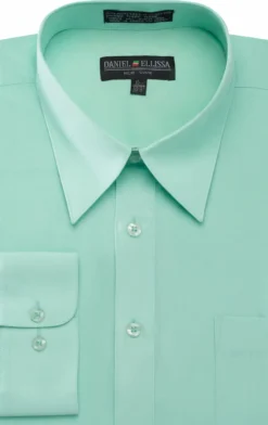 Basic Dress Shirt Convertible Cuff Regular Fit in Mint