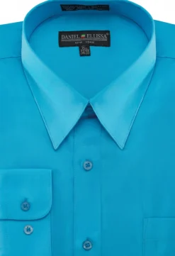 Basic Dress Shirt Convertible Cuff Regular Fit in Turquoise