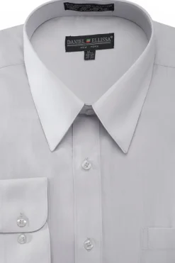 Basic Dress Shirt Convertible Cuff Regular Fit in Silver
