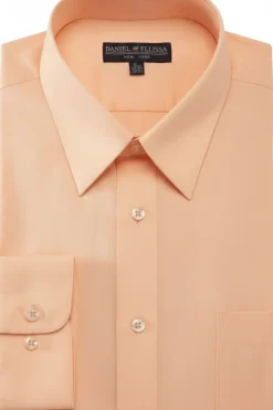 Basic Dress Shirt Convertible Cuff Regular Fit in Peach