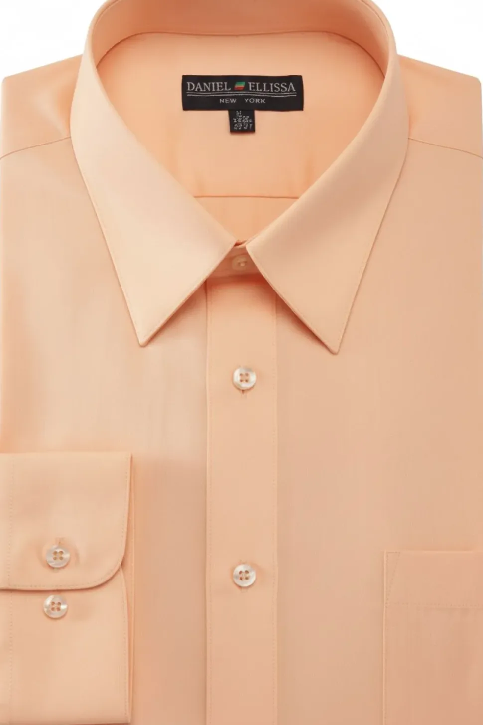 Basic Dress Shirt Convertible Cuff Regular Fit in Peach