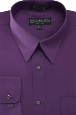 Basic Dress Shirt Convertible Cuff Regular Fit in Purple