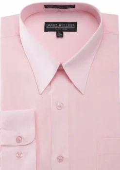 Basic Dress Shirt Convertible Cuff Regular Fit in Pink
