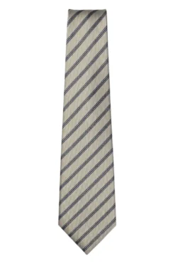 Beige Diagonal Striped Tie