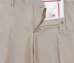 Beige Slim Fit Sharkskin Italian Styled 2 Piece Suit