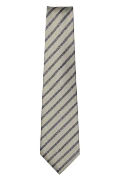 Beige Diagonal Striped Tie