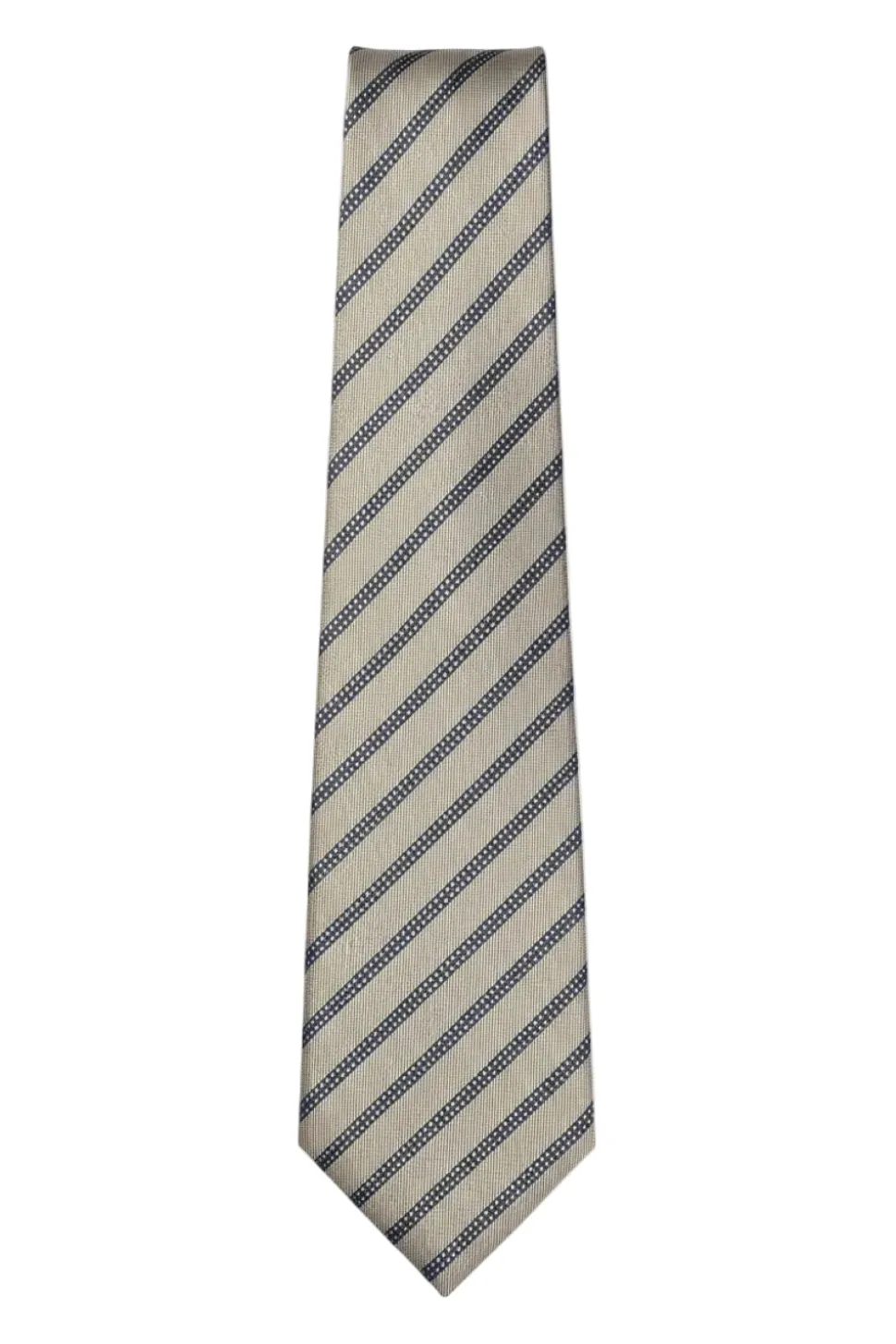 Beige Diagonal Striped Tie