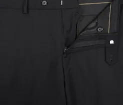 Bevagna Collection - Black 100% Virgin Wool Regular Fit Pick Stitched 2 Piece Suit