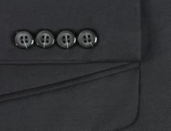Bevagna Collection - Black 100% Virgin Wool Regular Fit Pick Stitched 2 Piece Suit