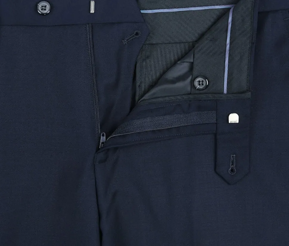 Bevagna Collection - Blue 100% Virgin Wool Regular Fit Pick Stitched 2 Piece Suit
