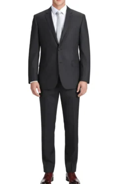 Bevagna Collection - Charcoal 100% Virgin Wool Regular Fit Pick Stitched 2 Piece Suit