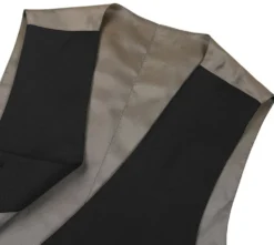 Bevagna Collection - Wool Suit Dress Vest 5 Buttons Regular Fit In Black