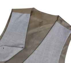 Bevagna Collection - Wool Suit Dress Vest 5 Buttons Regular Fit In Light Gray