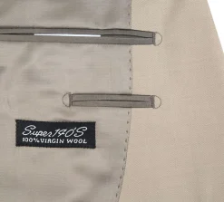 Bevagna Collection - Beige 100% Virgin Wool Regular Fit Pick Stitched 2 Piece Suit