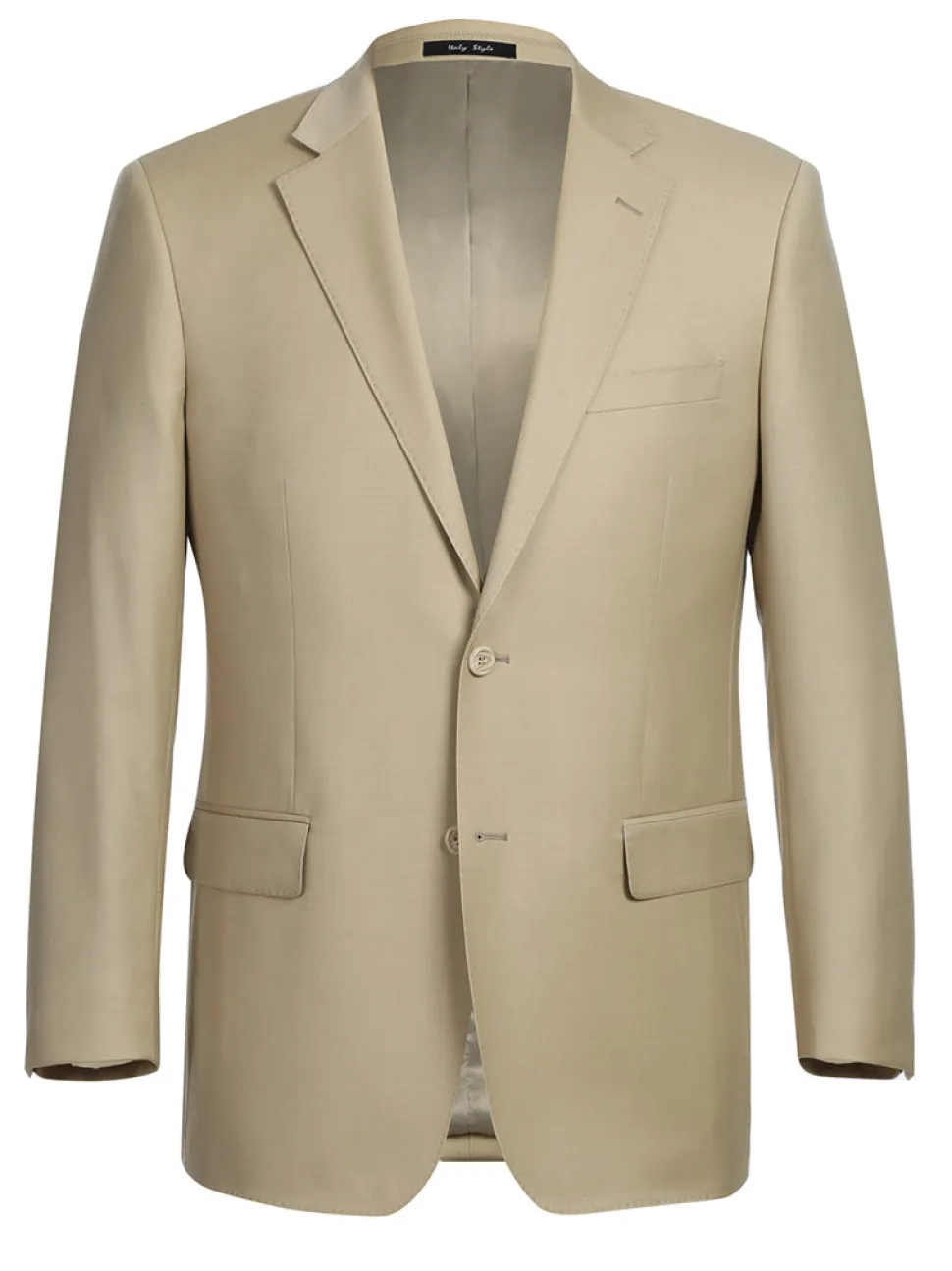 Bevagna Collection - Beige 100% Virgin Wool Regular Fit Pick Stitched 2 Piece Suit