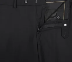 Bevagna Collection - Black 100% Virgin Wool Regular Fit Pick Stitched 2 Piece Suit