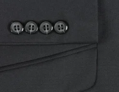 Bevagna Collection - Black 100% Virgin Wool Regular Fit Pick Stitched 2 Piece Suit