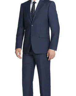 Bevagna Collection - Blue 100% Virgin Wool Regular Fit Pick Stitched 2 Piece Suit