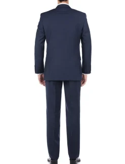 Bevagna Collection - Blue 100% Virgin Wool Regular Fit Pick Stitched 2 Piece Suit