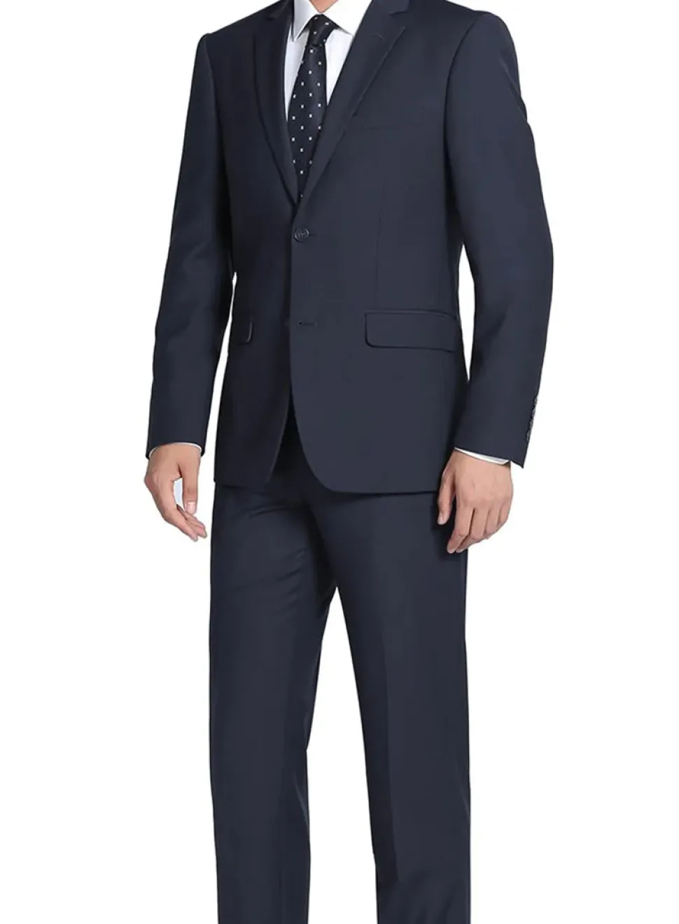 Bevagna Collection - Navy 100% Virgin Wool Regular Fit Pick Stitched 2 Piece Suit