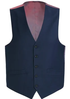 Bevagna Collection - Wool Suit Dress Vest 5 Buttons Regular Fit In Blue