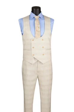 Birch Slim Fit 3 Piece 1 Button Windowpane Suit